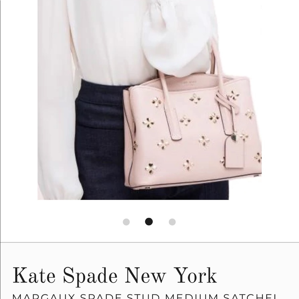 Kate spade white margeaux spade stud satchel never used with tags